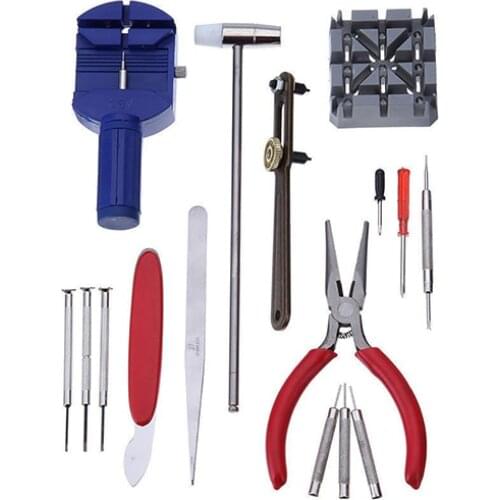 40%HOT 16 Pieces Watch Repair Kit Set Wrist Strap Adjust Pin Tool Kit Back Remover
