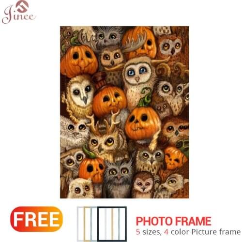 Diamond Embroidery Animal Owl Cartoon Pumpkin Landscape Diamond Painting Cross Stitch Full Drill Festival Present Home Decor