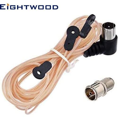 Eightwood FM Aerial Dipole Antenna Indoor 75 Ohm with F Male Connector for Yamaha JVC Sony Bose Natural Sound Stereo Receiver