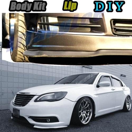 Car Bumper Lip Front Spoiler Skirt Deflector For Chrysler 200 For Lancia Flavia Tune Car Modified Body Kit VIP Hella Flush Lips