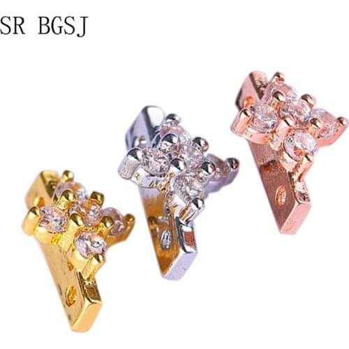Free Shipping 20 Pcs Sweater Micro Inlay Accessories Rhinestone chain Spacer Handmade DIY Beads