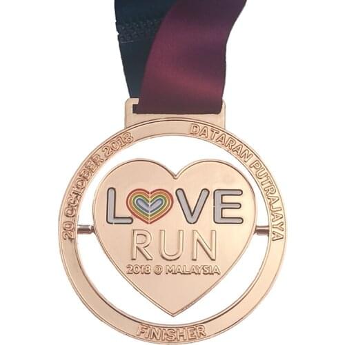 Bronze Medal Customized Shape Rotatable Middle 60mm Diameter Medal