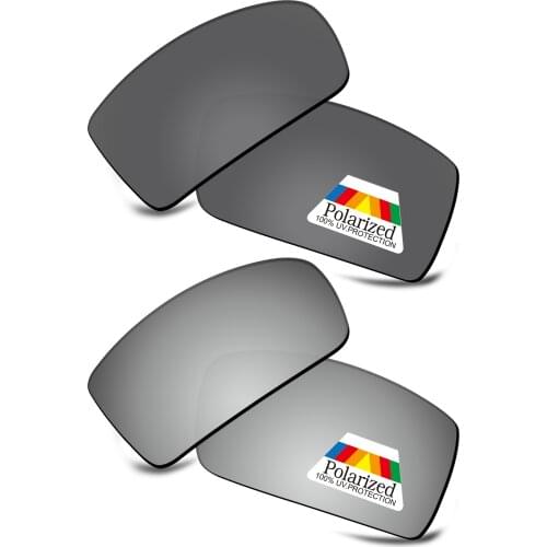 Bwake 2 Pairs Black & Silver Polarized Replacement Lenses for-Oakley Eyepatch 2 OO9136 Sunglasses Frame