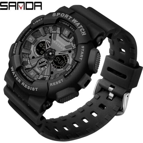 SANDA New Design Women Watches Multifunction Fashion Sport Watch Analog LED Digital Watch Original Brand Relogio Feminino 6068