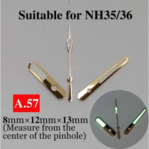 Watch Hands Gold Hands Watch Green Super Luminous Suitable For NH35, NH36 Movement