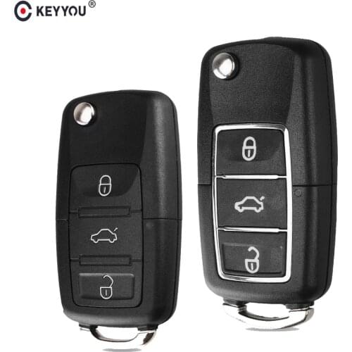 KEYYOU 20x Car Remote Key Shell Case Fob For VW Passat b6 Polo Golf 5 4 6 Touran Bora New Arrival 3 Button Folding Key