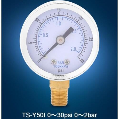 Mini Dial Water Oil Compressor Meter Tyre Pressure Meter Metal Manometer 0-30psi 0-2bar Manifold Digital