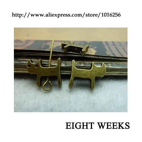 Zinc alloy pendant jewelry accessories diy handmade material charms ancient bronze cat 10 * 13 mm