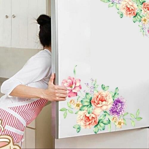 Peony Flower Wall Sticker bathroom toilet fridge cupboard wall stickers decal living room 30cm*20cm