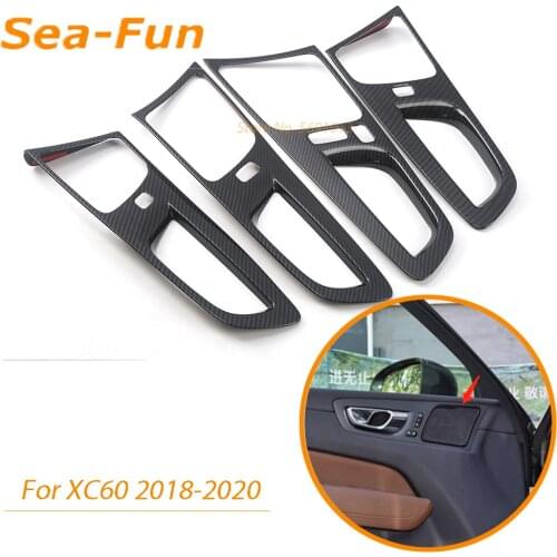 For Volvo XC60 2018 2019 2020 Door Handle Bowl Trim Cover Frame Decorative Sticker ABS Chrome Interior Car Accessories
