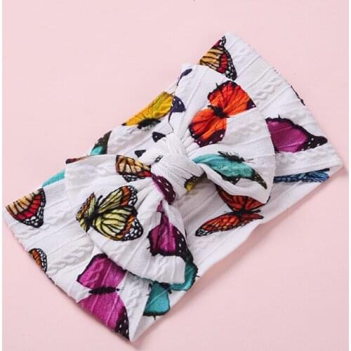 European and American hot-selling jacquard bow nylon headband baby treasure 360 seamless printing wide headband childrens headb