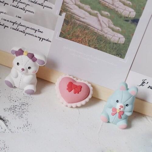 Rabbit Aromatherapy Plaster Mold Cute Puppy Korean Style Diffuse Stone Silicone Mold Cute Heart Shaped Animal Clay Mold