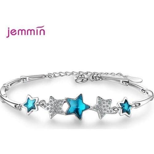 Hot Sale 925 Sterling Silver Jewelry Bracelet Stars Pendant Bracelets For Women Gift Bijoux Korean Simple Party Birthday Gift