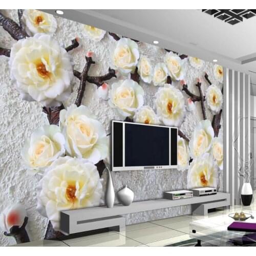 Custom Any Size Mural Wallpaper Modern flower Wallpaper 3d Mural For Living Room tv background wall background painting