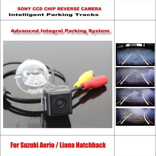 Car Camera For Suzuki Aerio/Liana Hatchback 2001-2021 Back Reverse NTSC RCA AUX HD SONY Intelligent Parking Tracks CAM