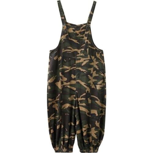 Loose Jeans Womens Camouflage Jumpsuit Oversized Baggy Pants Ladies Kawaii Overalls Woman Denim Straps Jean Rompers