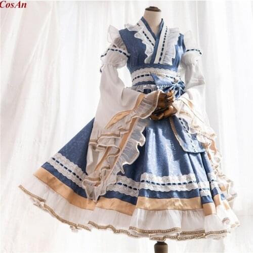 Game Touhou Project Hakurei Reimu Cosplay Costume Lovely Blue Kimono Female Party Role Play Clothing High Quality Custom-Make