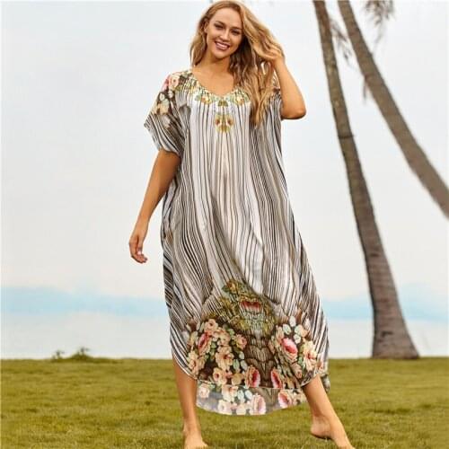 Swimming Suit For Women Coverup Sun Beach Dresses And Tunic Kaftan Cover Ups Long Swimwear Cape Salida De Playa Mujer 2021 Sexy