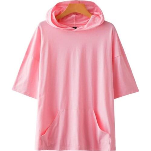 Summer t shirt men plus size bust 144cm 5XL 6XL 7XL 8XL 9XL hooded t shirt men pink black white gray blue colors