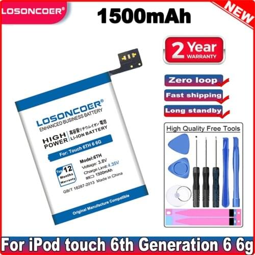 LOSONCOER A1641 1350mAh Batteries For IPod Touch 6TH Generation 6 6G Quality Mobile Phone Battery