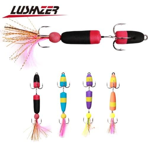 LUSHAZER Fishing Lure Soft Lure Foam Bait Swimbait Wobbler Bass Pike Insect Artificial Baits Treble hook Fishing Tackle