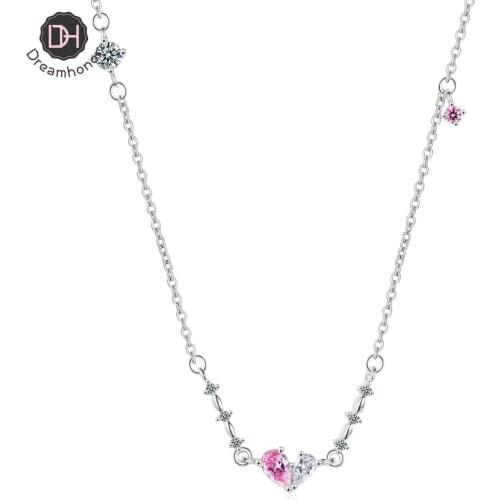 Dreamhonor 2021 Fashion 925 Sterling Silver Zirconia Crystal Pendant Necklaces Jewelry Accessory