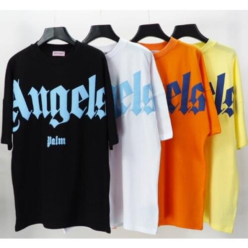 Palm Angel men and women couples letter printing casual fashion pure cotton casual round neck short-sleeved T-shirt