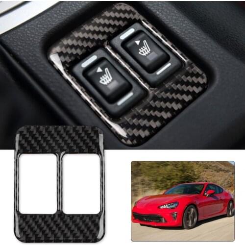 Carbon Fiber Center Console Seat Heating Button Cover Trim Fit For Toyota 86 2013-2017 high quality accessories