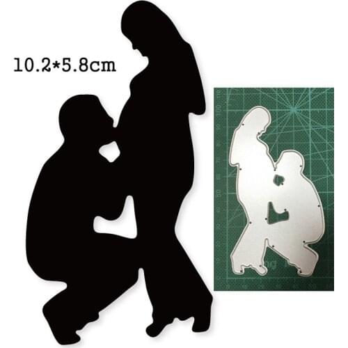 Man Kiss Pregnant Woman New 2021 Metal Cutting Dies for Scrapbooking Paper and Card Making Decorative Embossing Dies Craft dies