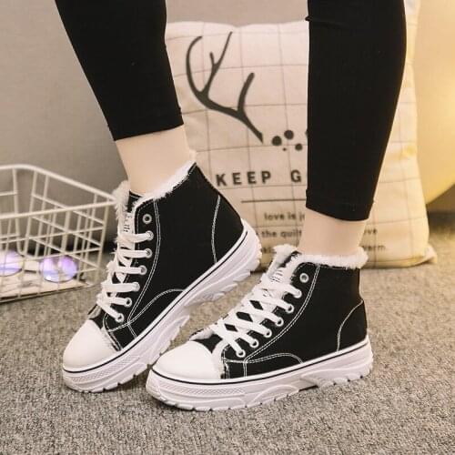 Winter Spring New Fashion Hand-painted High-top Canvas Women Shoes Breathable Sneakers Platform Comfortable Leisure U12-04