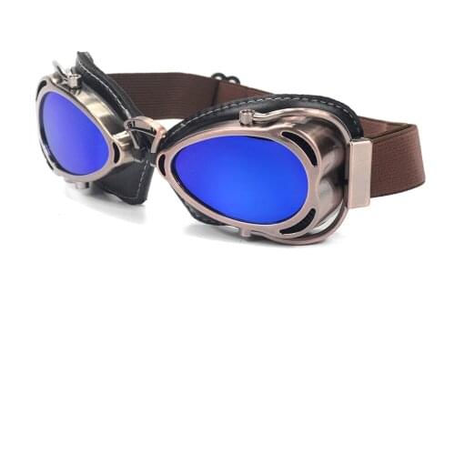 Motorcycle Glasses Pilot Helmet Goggles Retro Vintage Riding Eye Wear Copper Goggles for Harley Cruiser Cafe Racer