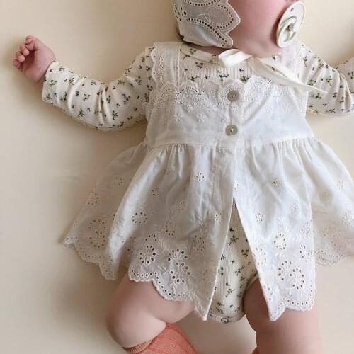 Newborn Baby Girl Floral Bodysuit Dresses Sets Beautiful Baby Romper Girls Birthday Wear Lace Boys Clothes Sets Infant Clothing