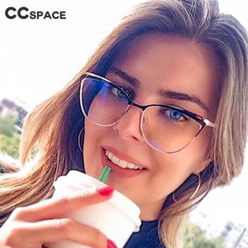 48157 Plastic Titanium Metal Glasses Frames Cat Eye Ultralight Men Women Optical Fashion Computer Glasses