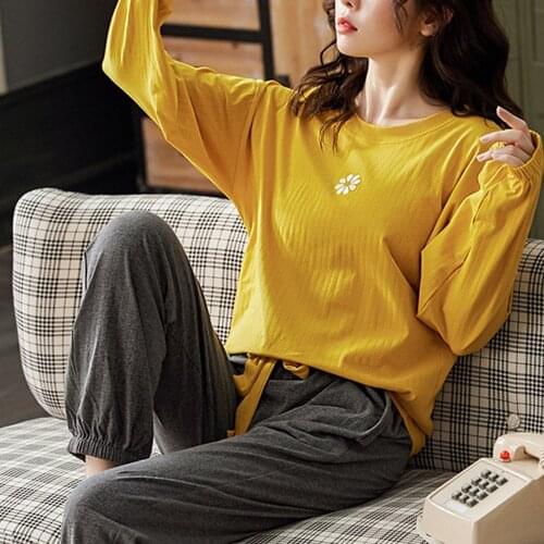 Couples Pajamas Set for Adults Printed Cute Sleepwear Thin Loose Pijamas Mujer Hombre Home Night Wear Large Size Loungewear Suit