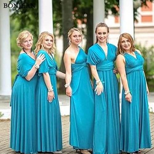 2019 New Simple Long Bridesmaid Dress Sleeveless Pleat Formal Dress Mismatched Maternity Bridesmaid Dress Custom Made