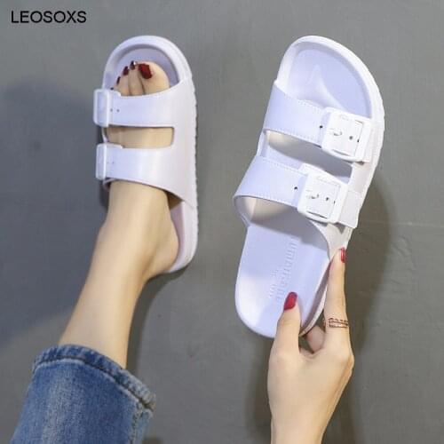 2021 New Summer Solid Color Non-slip Sandals Womens Light Fashion Couple Leisure Wear Beach Sandals Mens