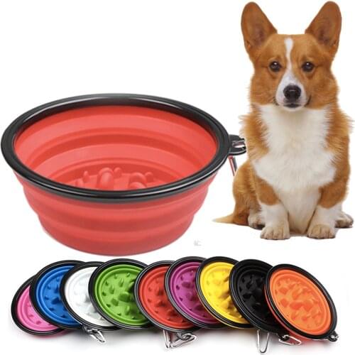 Collapsible Outdoor Travel Pet Silica Gel Bowl Portable Dog Cat Food Container Puppy Kitten Feeder Dish