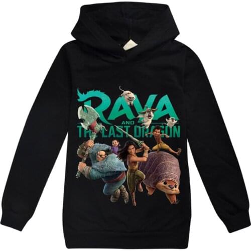 Girls Hooded Sweatshirt Raya and The Last Dragon Hoodies Kids Clothing Boy Autumn Long Sleeve Tops Coats Children Casual Outwear