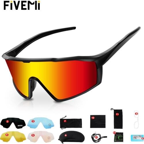 Bicycle Sunglasses For Men Bike Glasses Cycling Goggle Polarized Lenses Outdoor Ultra Lightweight UV Protection Sports 5 Lens