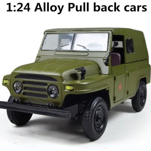 Military model, battle Cabriolet jeep 1:24 alloy pull back car, Diecasts car & Toy Vehicles best gift, free shipping