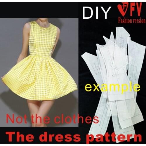 Dresses Sewing Pattern Template Cutting drawing Clothing DIY ((Not selling clothes)) BLQ- 108