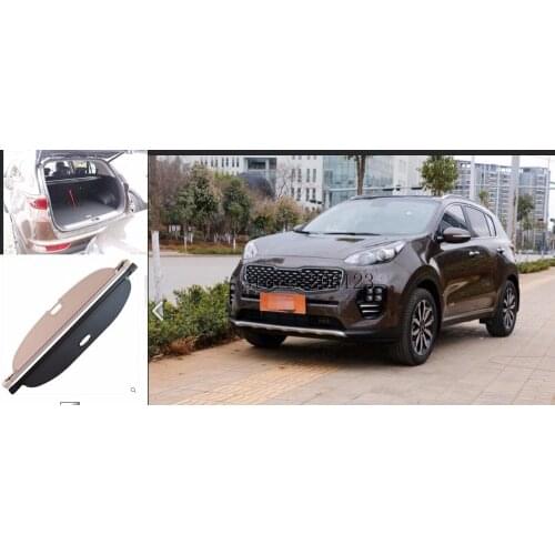 Rear Trail Trunk Cargo Cover Security Shield Shade Black For Kia Sportage 2017 2018 car-styling accessories