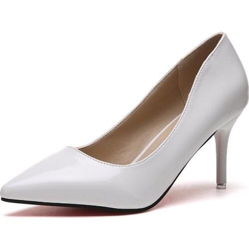 Spring 2020 fashion nude color high heel womens fine with black pointed professional ol single shoes summer
