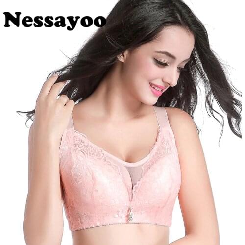 For Women as gift Plus Size Nude bra 44/100 42/95 40/90 38/85 36/80 C D DD E Cup Great Appliques Cotton Push Up Super Size Bras