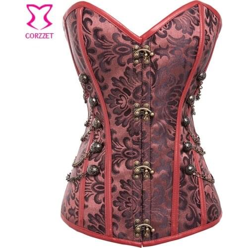 S-6XL Steampunk Corset Overbust Corselet Plus Size Espartilhos E Corpetes Emagrecime Women Burlesque Steel Boned Corsets Bustier