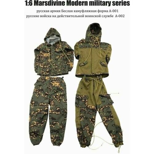 1/6 2 Set A-001 A-002 Russian Uniform Special Forces Camo Fit 12" Action Figure Body