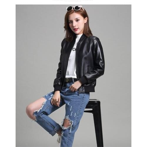100% Sheepskin Coat Female Baseball Down Jackets 2020 Winter Jacket Women Genuine Leather Jacket Korean Outerwear MY3728