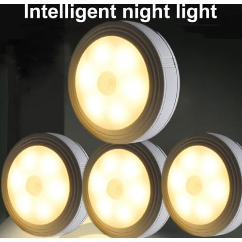 2/3/4 Pcs Motion Sensor Wireless Night Lights Bedroom Lamp 6 LED Kitchen Cabinet Light Staircase Magnet Room Lighting Wall Lamp