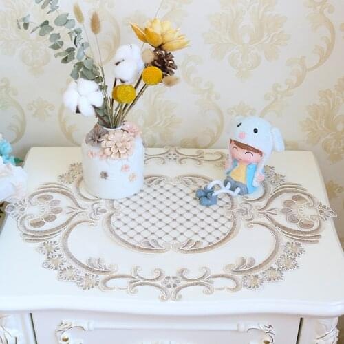 2021Hot Lace oval Embroidery drink table place mat wedding pad Cloth pot placemat cup mug glass tea coaster dining doily kitchen