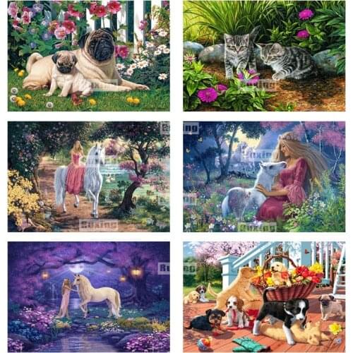 5d Diy Diamond Painting Animal Diamond Embroidery Cross Stitch Square Wall Stick Diamond Mosaic Crafts Home Decor Needlework